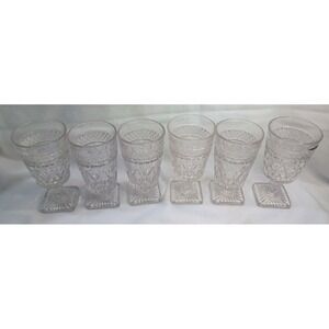 Imperial Glass Company, Ohio - CAPE COD Clear Footed Water Goblets, 6pc